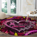 Breast Cancer Dragonfly Aboriginal Round Carpet We're Stronger Together