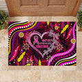 Breast Cancer Dragonfly Aboriginal Rubber Doormat We're Stronger Together