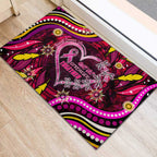 Breast Cancer Dragonfly Aboriginal Rubber Doormat We're Stronger Together