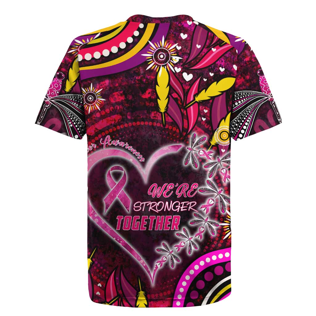 Breast Cancer Dragonfly Aboriginal Rugby Jersey We're Stronger Together