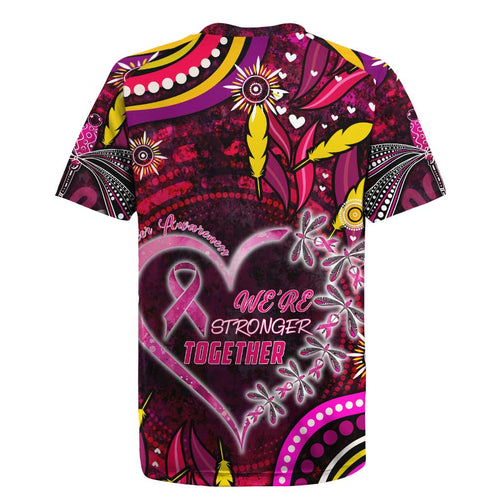 Breast Cancer Dragonfly Aboriginal Rugby Jersey We're Stronger Together