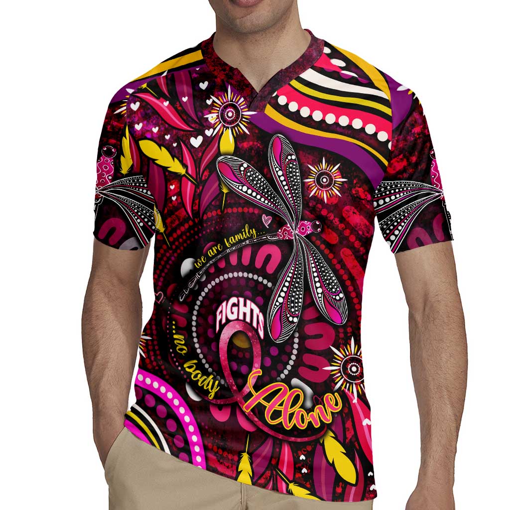 Breast Cancer Dragonfly Aboriginal Rugby Jersey We're Stronger Together