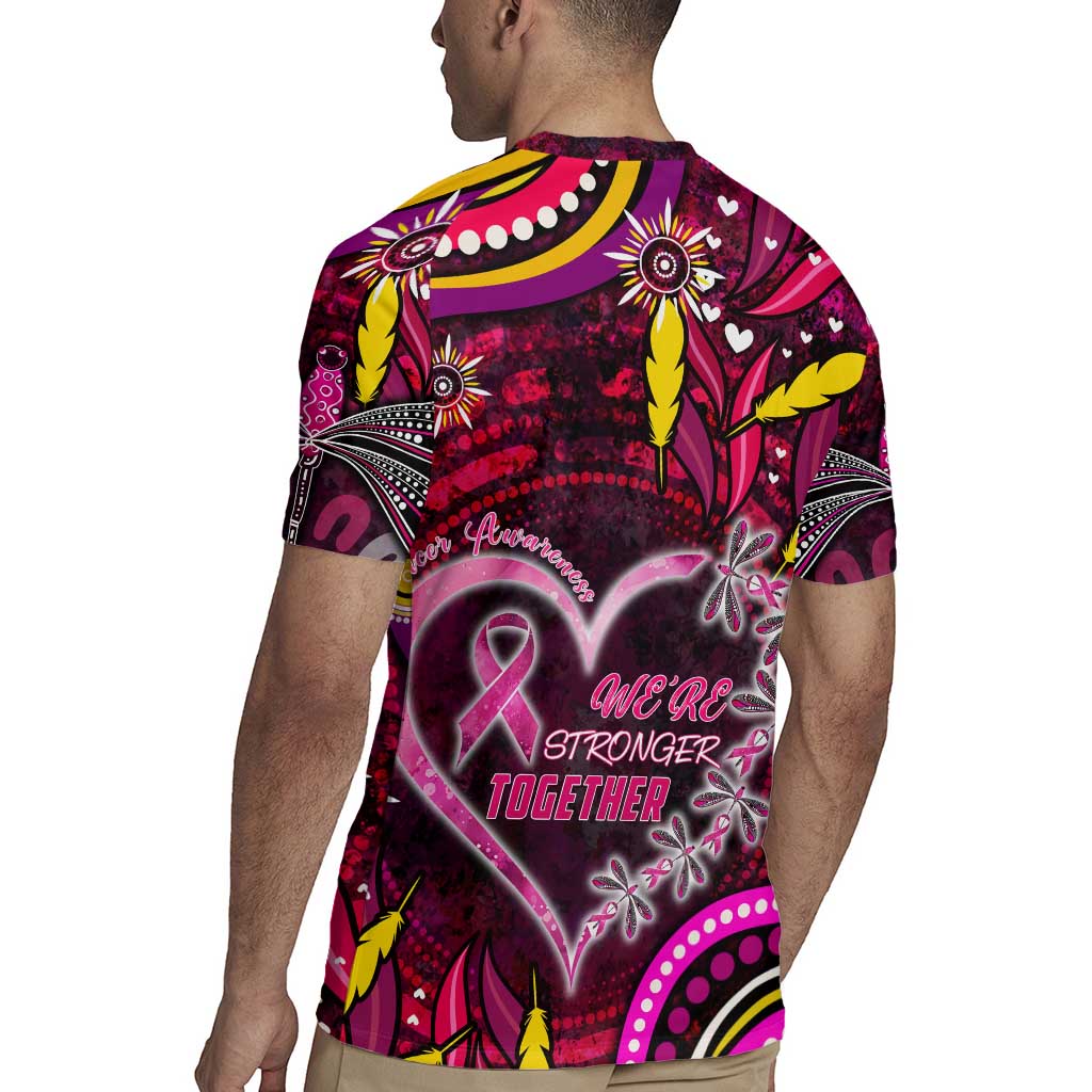 Breast Cancer Dragonfly Aboriginal Rugby Jersey We're Stronger Together