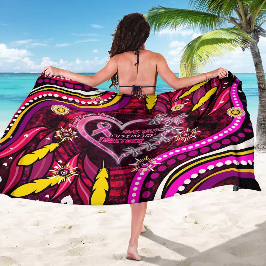 Breast Cancer Dragonfly Aboriginal Sarong We're Stronger Together