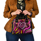 Breast Cancer Dragonfly Aboriginal Shoulder Handbag We're Stronger Together