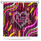 Breast Cancer Dragonfly Aboriginal Shower Curtain We're Stronger Together