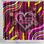 Breast Cancer Dragonfly Aboriginal Shower Curtain We're Stronger Together