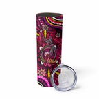 Breast Cancer Dragonfly Aboriginal Skinny Tumbler We're Stronger Together