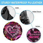Breast Cancer Dragonfly Aboriginal Spare Tire Cover We're Stronger Together