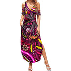 Breast Cancer Dragonfly Aboriginal Summer Maxi Dress We're Stronger Together