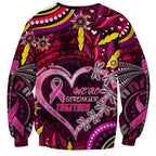Breast Cancer Dragonfly Aboriginal Sweatshirt We're Stronger Together