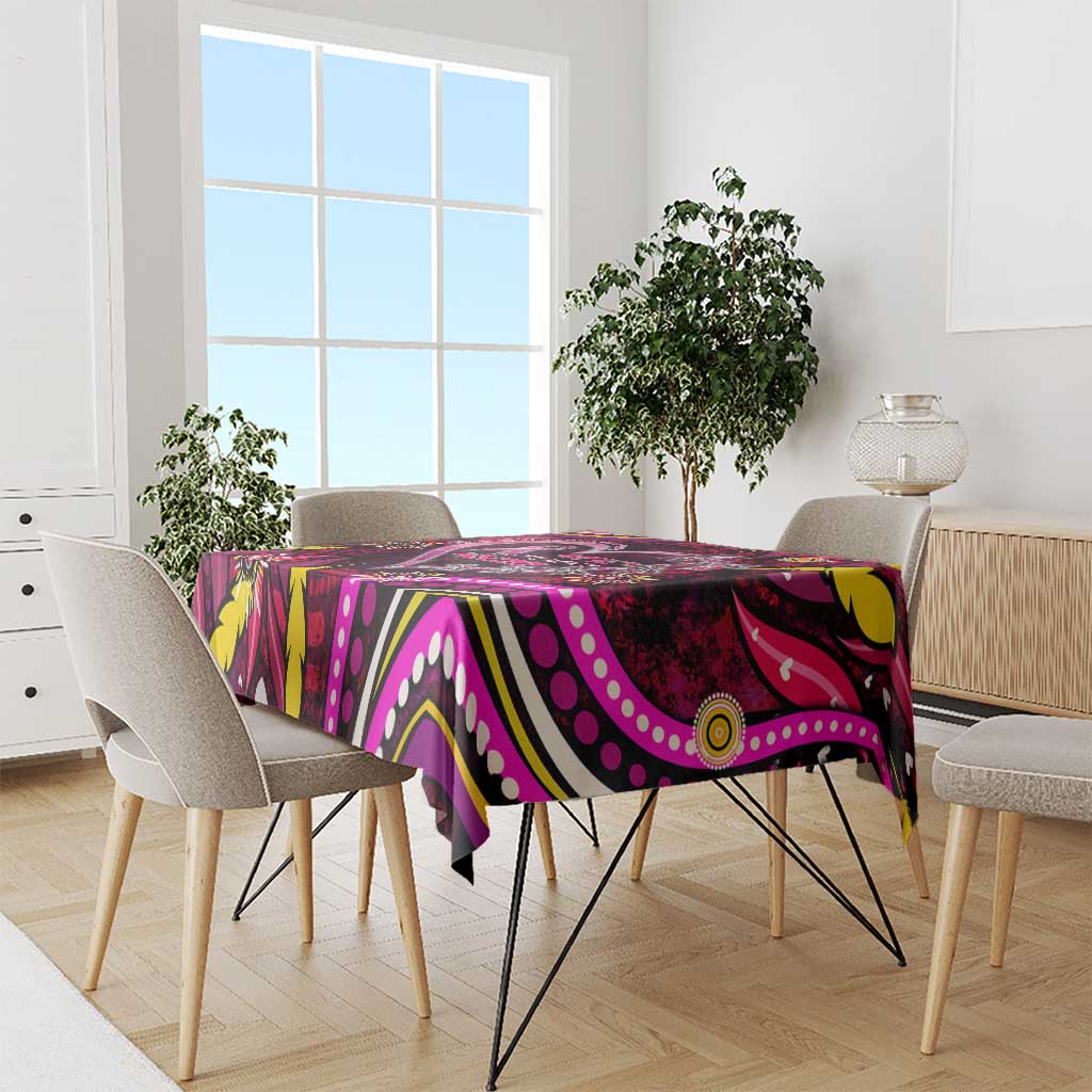 Breast Cancer Dragonfly Aboriginal Tablecloth We're Stronger Together