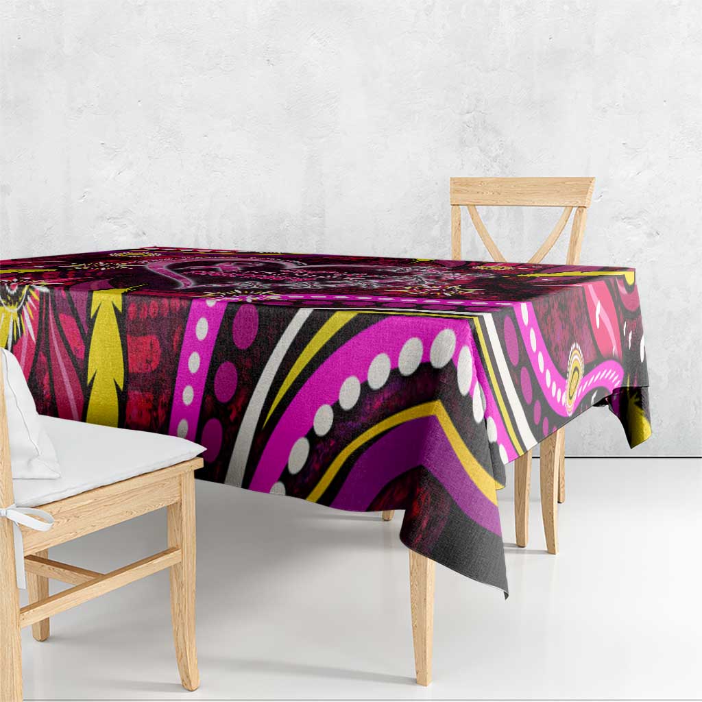 Breast Cancer Dragonfly Aboriginal Tablecloth We're Stronger Together
