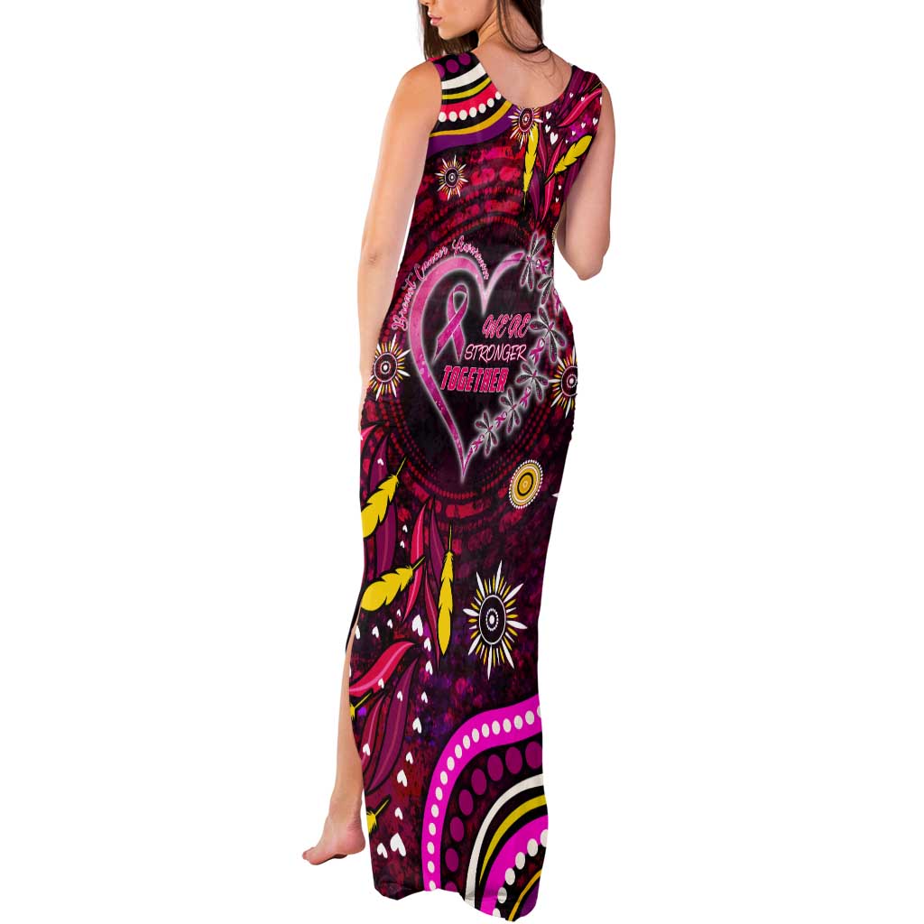 Breast Cancer Dragonfly Aboriginal Tank Maxi Dress We're Stronger Together