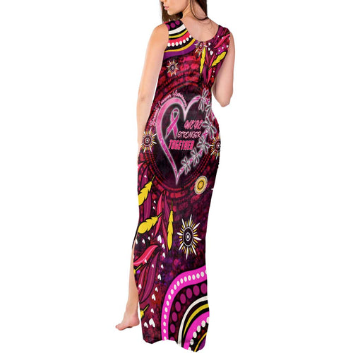 Breast Cancer Dragonfly Aboriginal Tank Maxi Dress We're Stronger Together