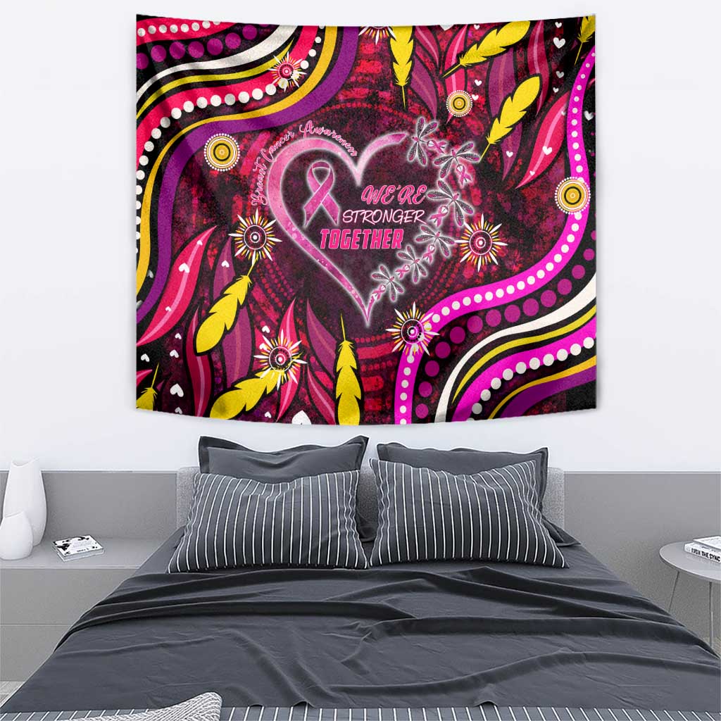 Breast Cancer Dragonfly Aboriginal Tapestry We're Stronger Together