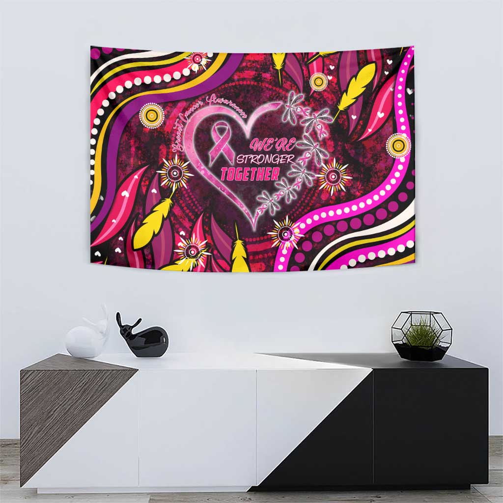 Breast Cancer Dragonfly Aboriginal Tapestry We're Stronger Together