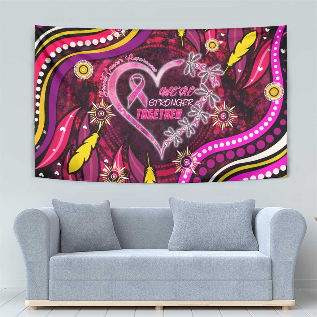 Breast Cancer Dragonfly Aboriginal Tapestry We're Stronger Together