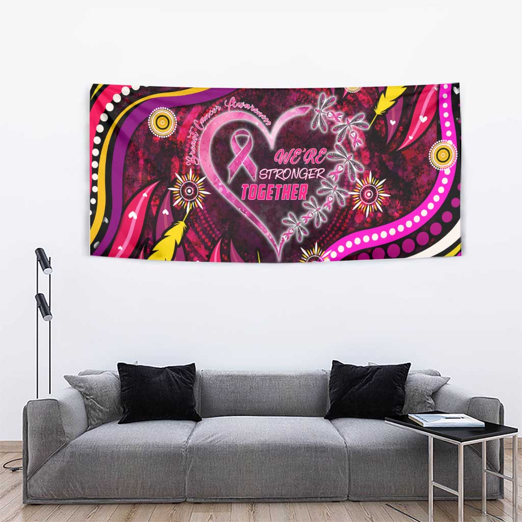 Breast Cancer Dragonfly Aboriginal Tapestry We're Stronger Together