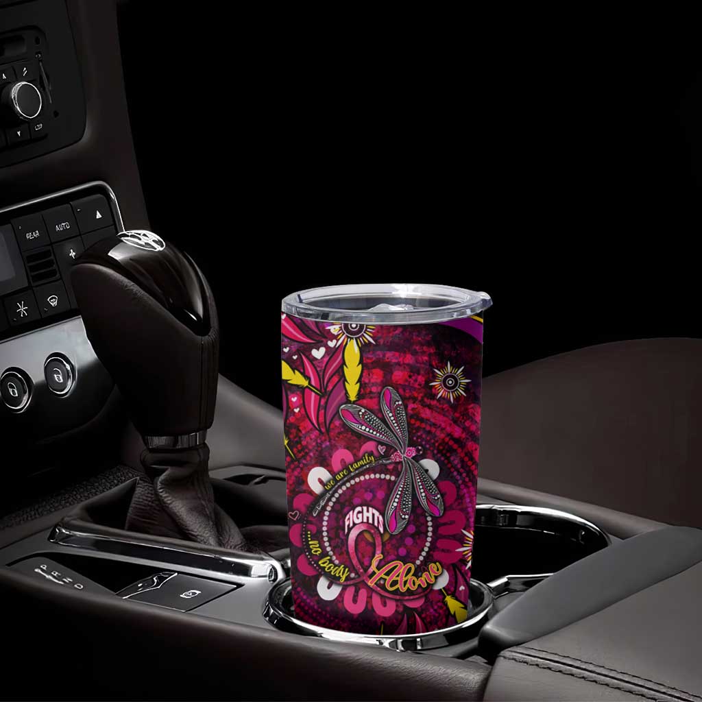 Breast Cancer Dragonfly Aboriginal Tumbler Cup We're Stronger Together