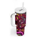Breast Cancer Dragonfly Aboriginal Tumbler With Handle We're Stronger Together
