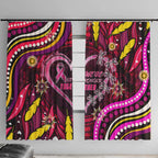 Breast Cancer Dragonfly Aboriginal Window Curtain We're Stronger Together