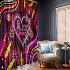 Breast Cancer Dragonfly Aboriginal Window Curtain We're Stronger Together