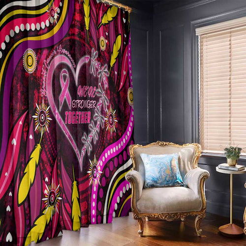 Breast Cancer Dragonfly Aboriginal Window Curtain We're Stronger Together