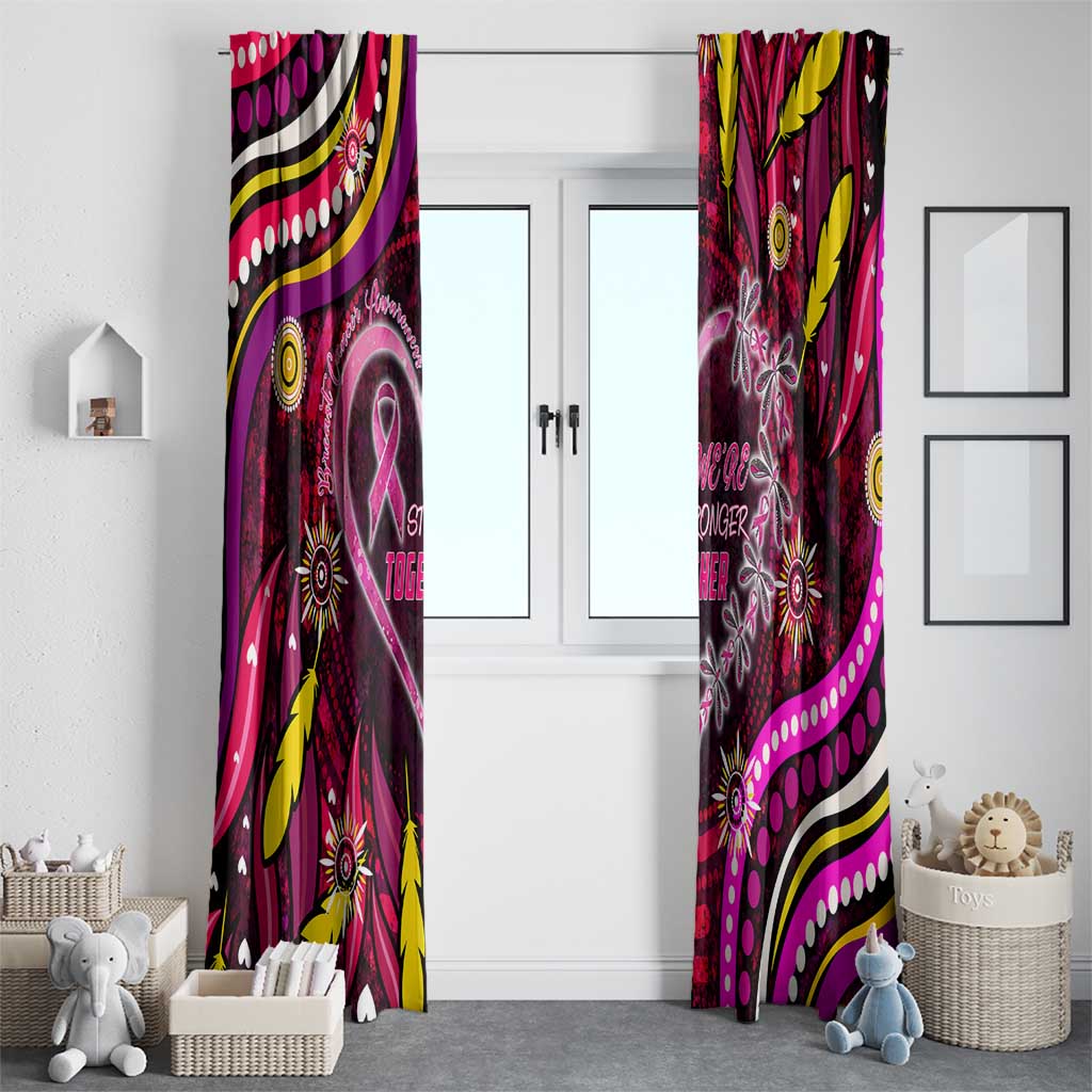 Breast Cancer Dragonfly Aboriginal Window Curtain We're Stronger Together