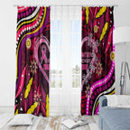 Breast Cancer Dragonfly Aboriginal Window Curtain We're Stronger Together