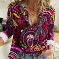 Breast Cancer Dragonfly Aboriginal Women Casual Shirt We're Stronger Together