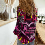 Breast Cancer Dragonfly Aboriginal Women Casual Shirt We're Stronger Together
