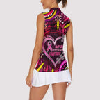 Breast Cancer Dragonfly Aboriginal Women Sleeveless Polo Shirt We're Stronger Together