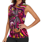 Breast Cancer Dragonfly Aboriginal Women Sleeveless Polo Shirt We're Stronger Together