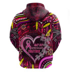 Breast Cancer Dragonfly Aboriginal Zip Hoodie We're Stronger Together