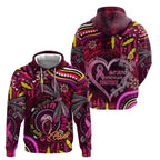 Breast Cancer Dragonfly Aboriginal Zip Hoodie We're Stronger Together