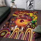 NAIDOC Week 2025 Broncos Rugby Area Rug Aboriginal Dot Painting