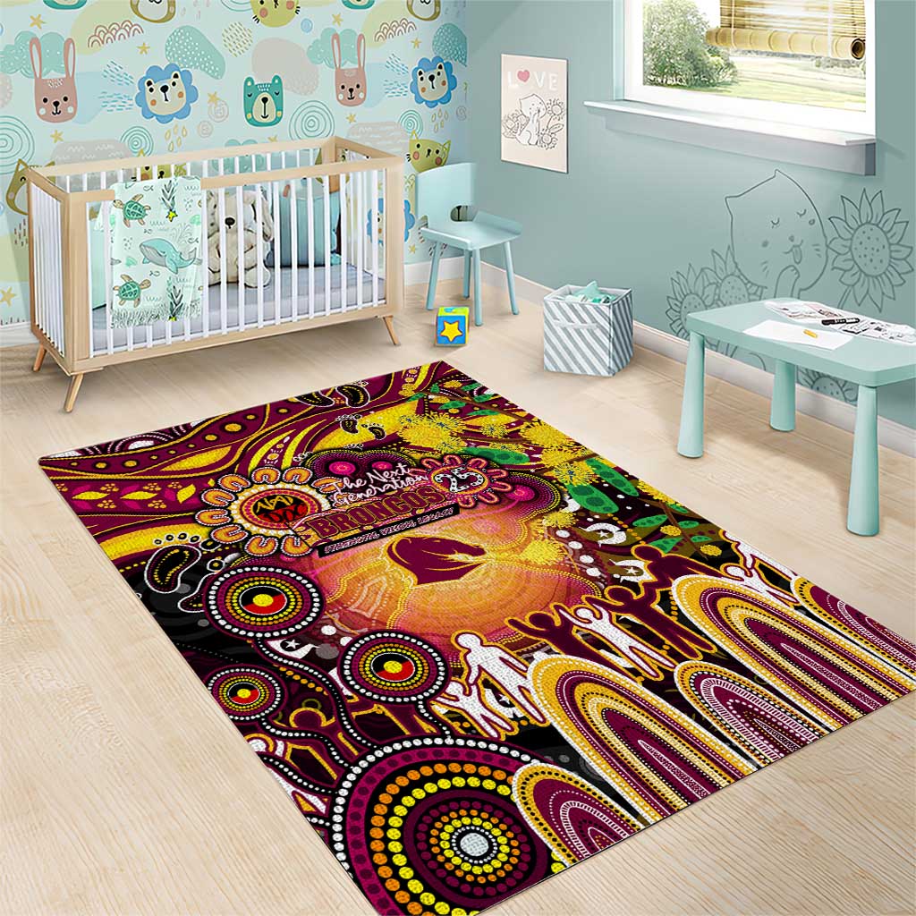 NAIDOC Week 2025 Broncos Rugby Area Rug Aboriginal Dot Painting