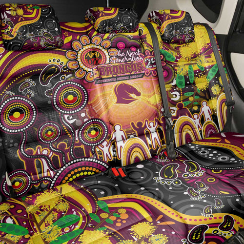 NAIDOC Week 2025 Broncos Rugby Back Car Seat Cover Aboriginal Dot Painting