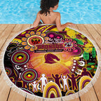 NAIDOC Week 2025 Broncos Rugby Beach Blanket Aboriginal Dot Painting