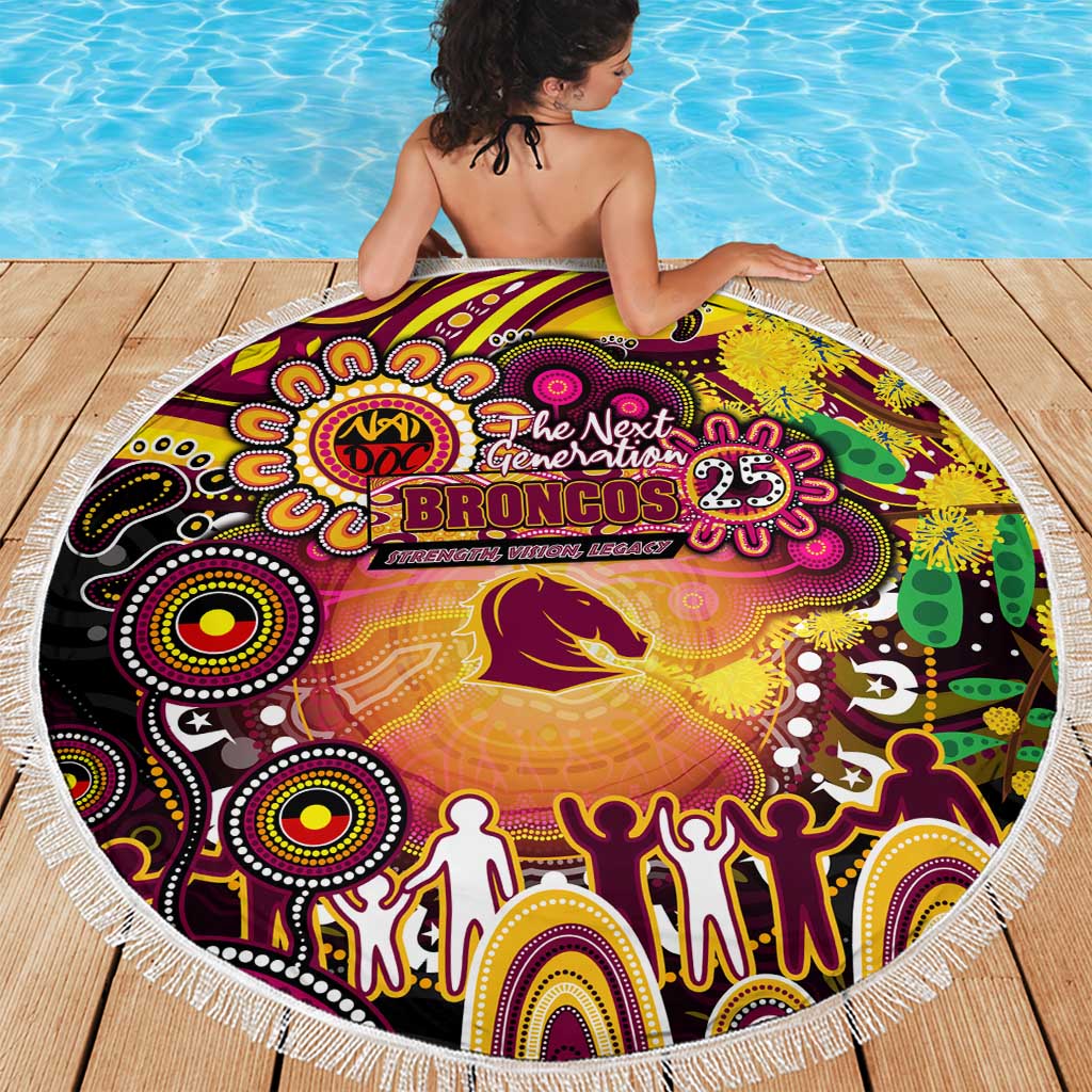 NAIDOC Week 2025 Broncos Rugby Beach Blanket Aboriginal Dot Painting