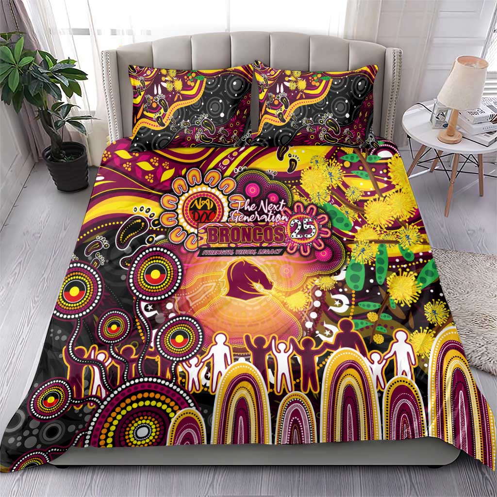 NAIDOC Week 2025 Broncos Rugby Bedding Set Aboriginal Dot Painting