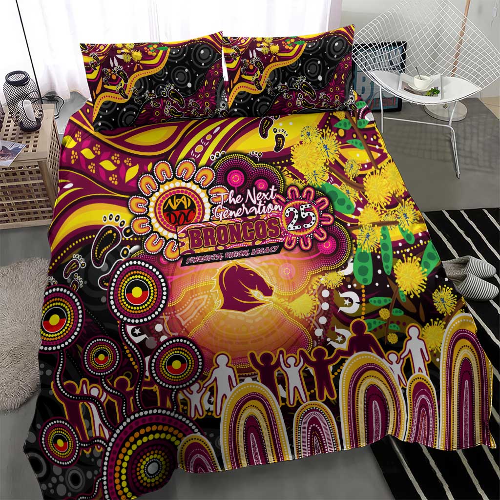 NAIDOC Week 2025 Broncos Rugby Bedding Set Aboriginal Dot Painting
