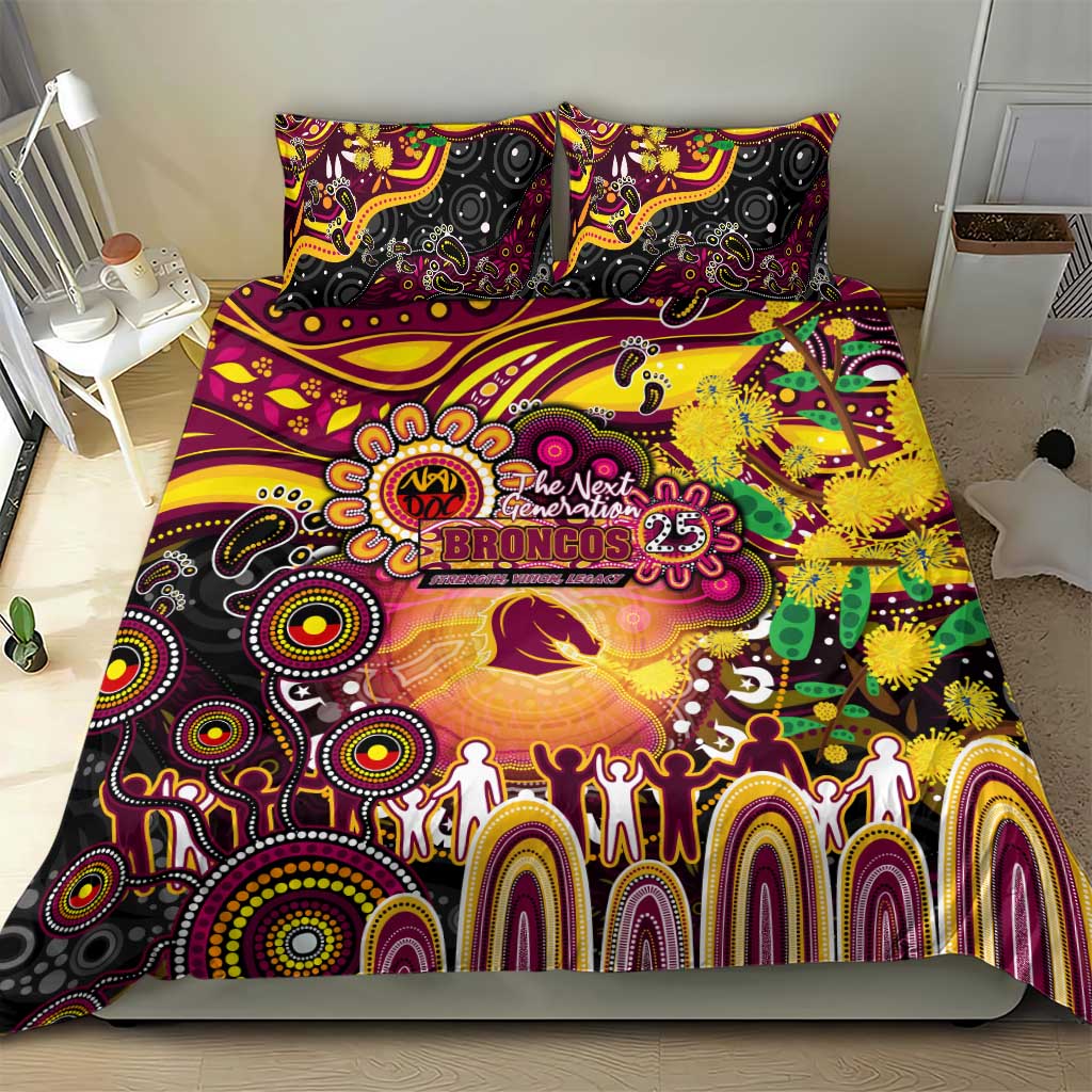 NAIDOC Week 2025 Broncos Rugby Bedding Set Aboriginal Dot Painting