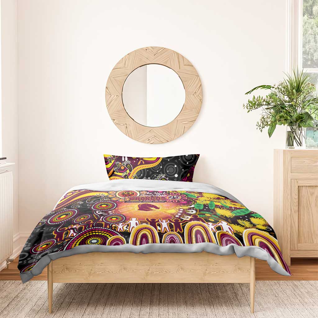 NAIDOC Week 2025 Broncos Rugby Bedding Set Aboriginal Dot Painting