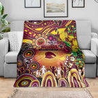 NAIDOC Week 2025 Broncos Rugby Blanket Aboriginal Dot Painting
