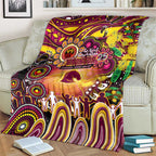 NAIDOC Week 2025 Broncos Rugby Blanket Aboriginal Dot Painting