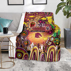 NAIDOC Week 2025 Broncos Rugby Blanket Aboriginal Dot Painting