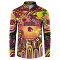 Personalised NAIDOC Week 2025 Broncos Rugby Button Sweatshirt Aboriginal Dot Painting