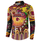 Personalised NAIDOC Week 2025 Broncos Rugby Button Sweatshirt Aboriginal Dot Painting